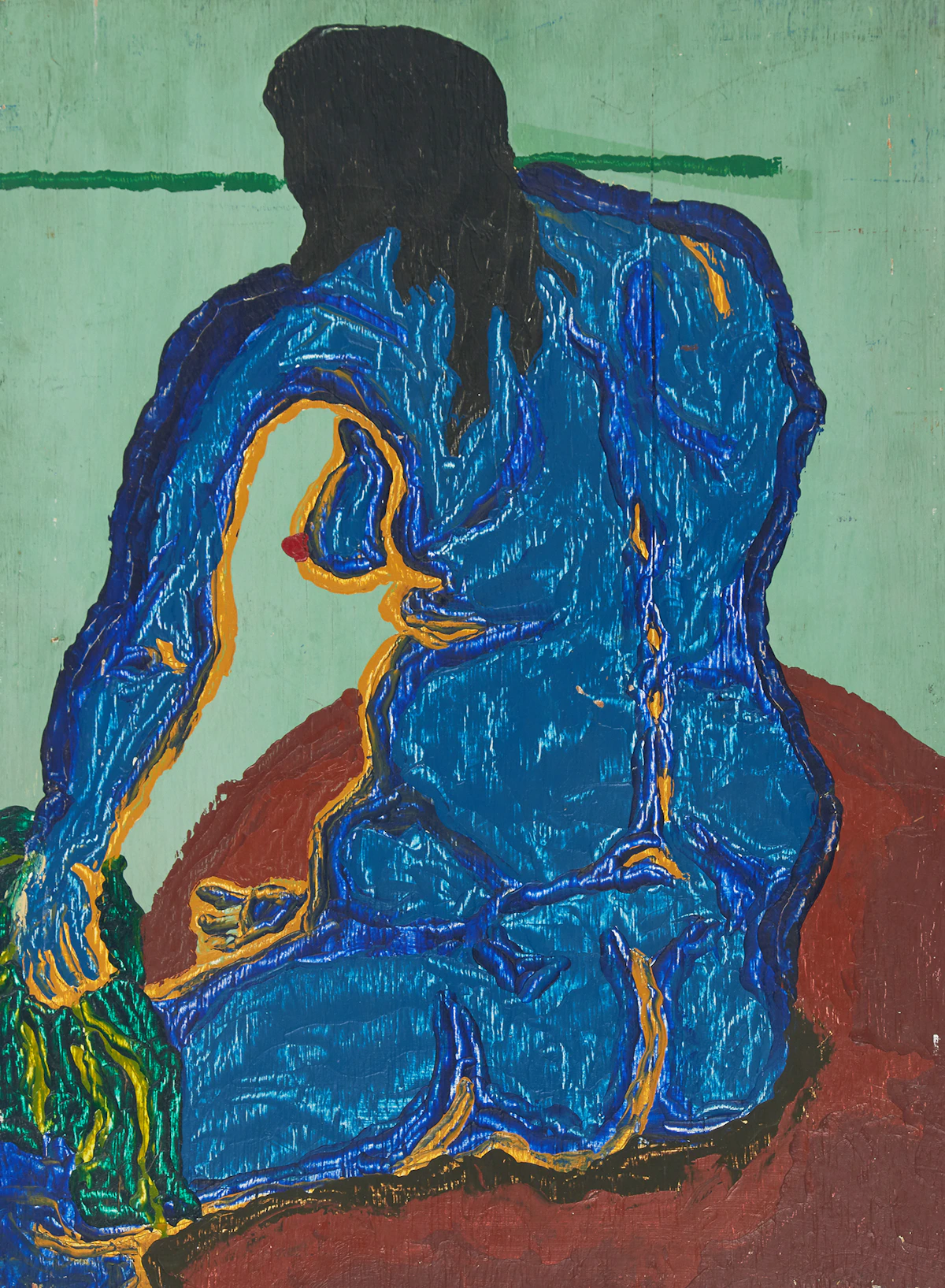 Clifford Maracle, Nude Drying, oil on plywood