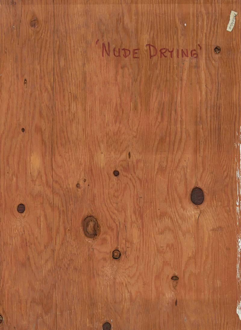 Clifford Maracle, Nude Drying, oil on plywood - view 2