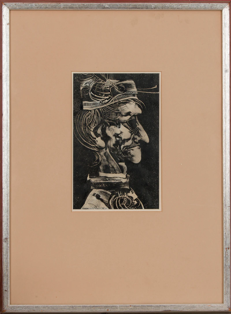 Endre Szàsz, Profile, ink on paper - view 2