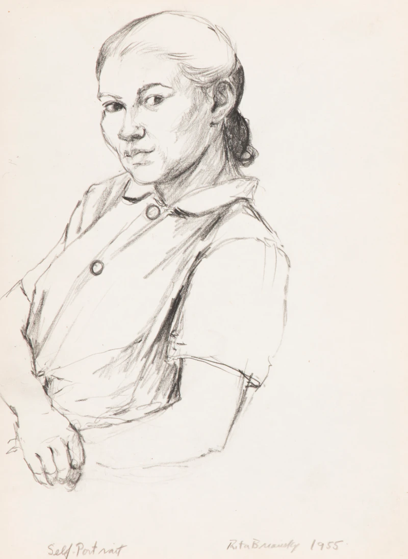 Rita Briansky, Self Portrait; Coffee Break; Studies; Jewish Wedding; Sarah, assorted media on paper (5) - view 2
