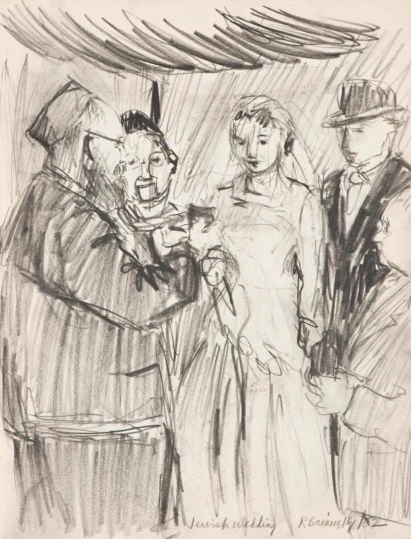Rita Briansky, Self Portrait; Coffee Break; Studies; Jewish Wedding; Sarah, assorted media on paper (5) - view 4