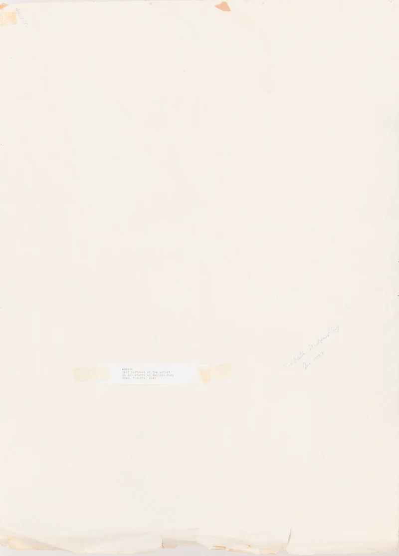 Doris Jean McCarthy, Self Portrait of the Artist in Her Studio on Neville Park Blvd. Toronto, watercolour, 1941 - view 2