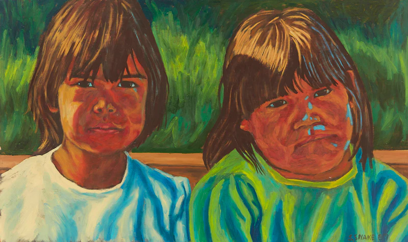 Portrait of Two Native Boys by Stephen Snake