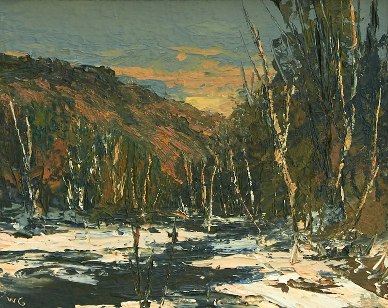 Wilf Frank Griffiths, Old House in Mississauga; Oblong River Haliburton, pair of oils on board - view 2