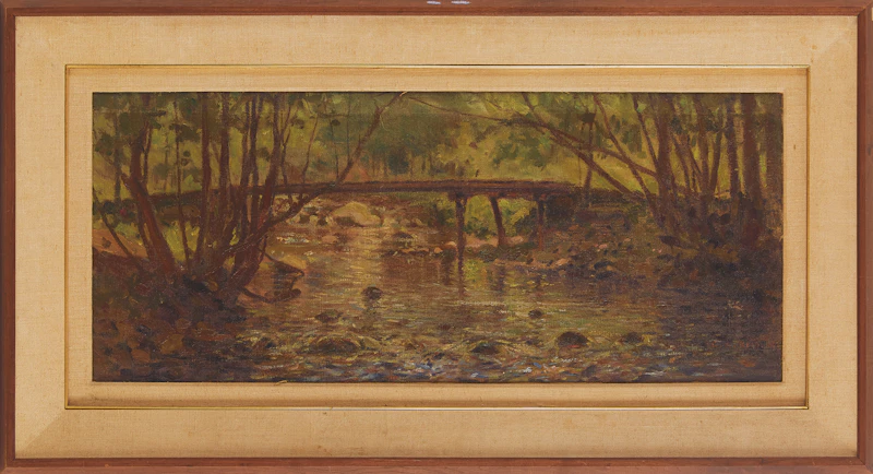 George Agnew Reid, Wooden Bridge, Near Stoney Lake, oil on canvas, 1897 - view 2
