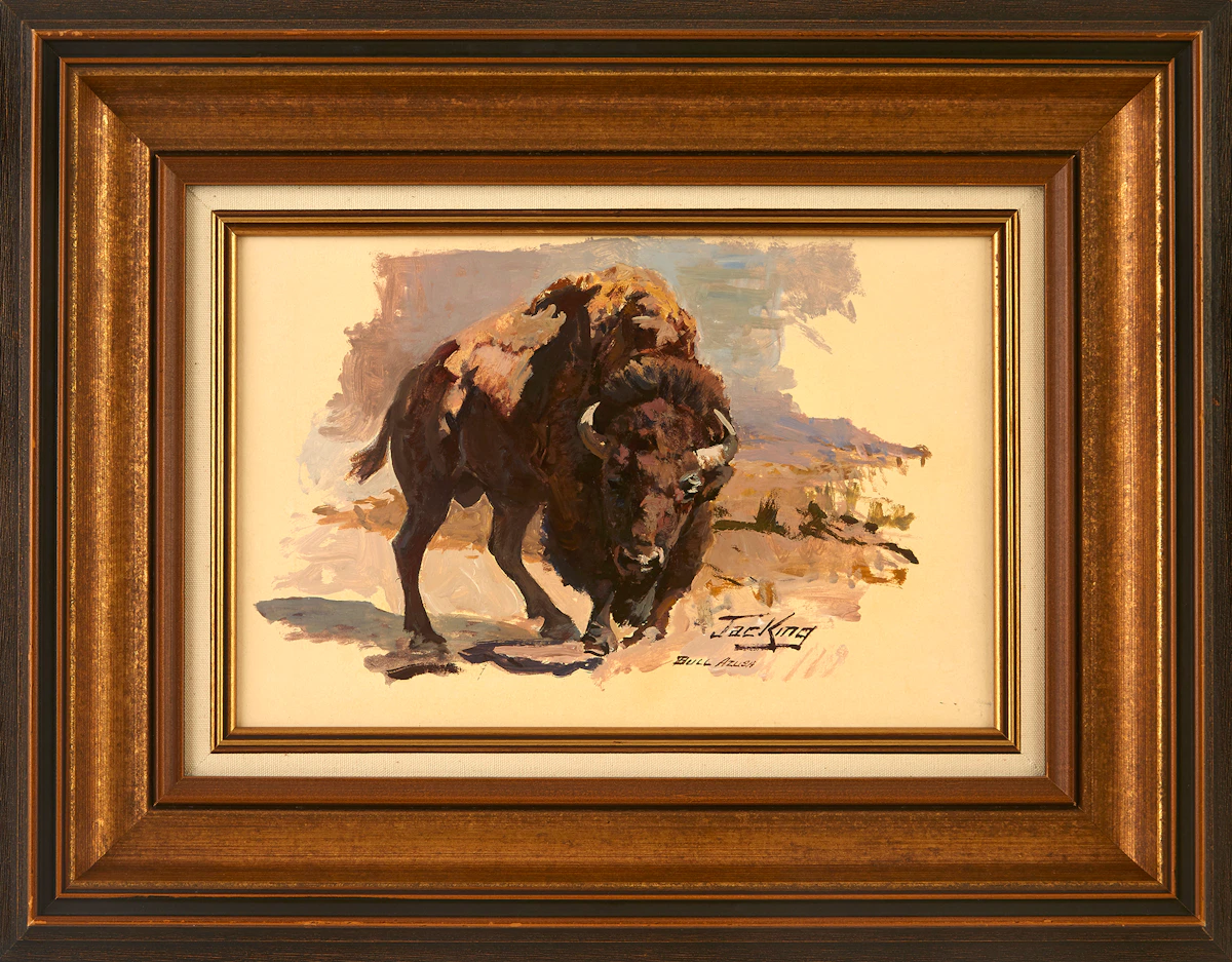 Jack Elmo King, Bull , Azusa, oil on artist’s board