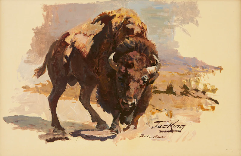Jack Elmo King, Bull , Azusa, oil on artist’s board - view 2