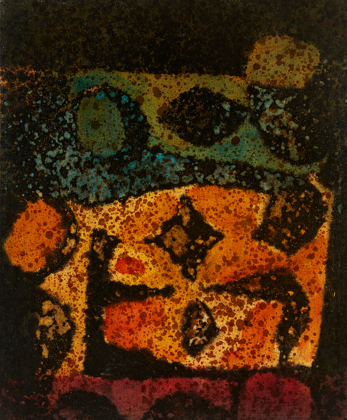 Gérard Tremblay, L’Argile de Main, oil on canvas, 1970