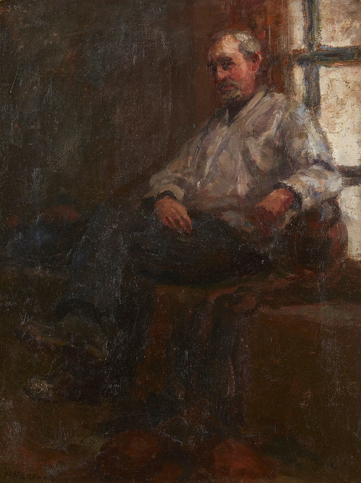 Henrietta Britton, Portrait of Harry Britton, oil on canvas