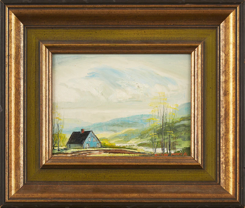 Joseph Purcell, Spring Ploughing on the La Have River, N.S., oil on canvas board, 1975 - view 2