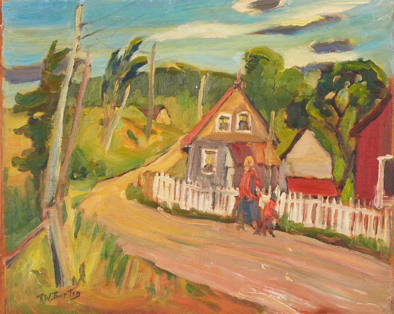 Farm Scene; Walking down the Path by Ralph Wallace Burton