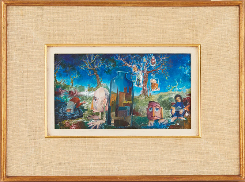 Jan Funnekotter, Le monde en bouteille, oil on board - view 2