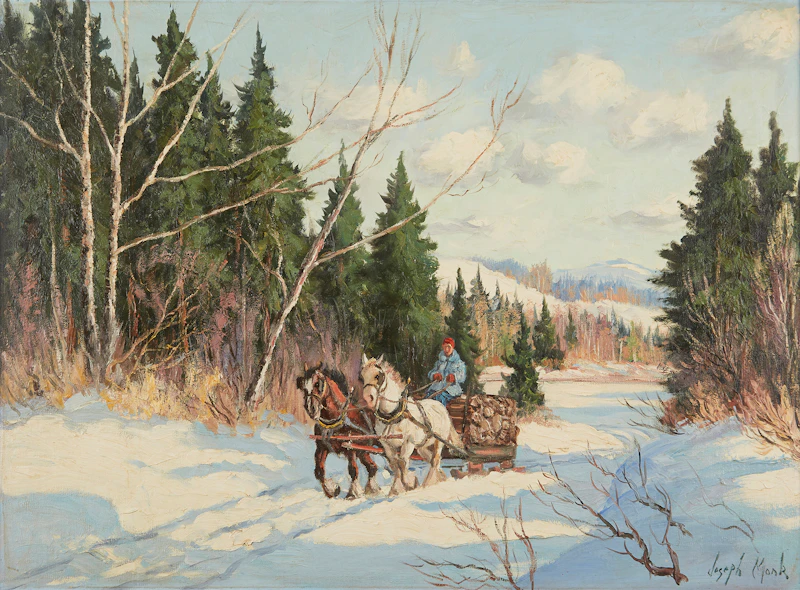 Winter Logging Scene by Joseph Monk