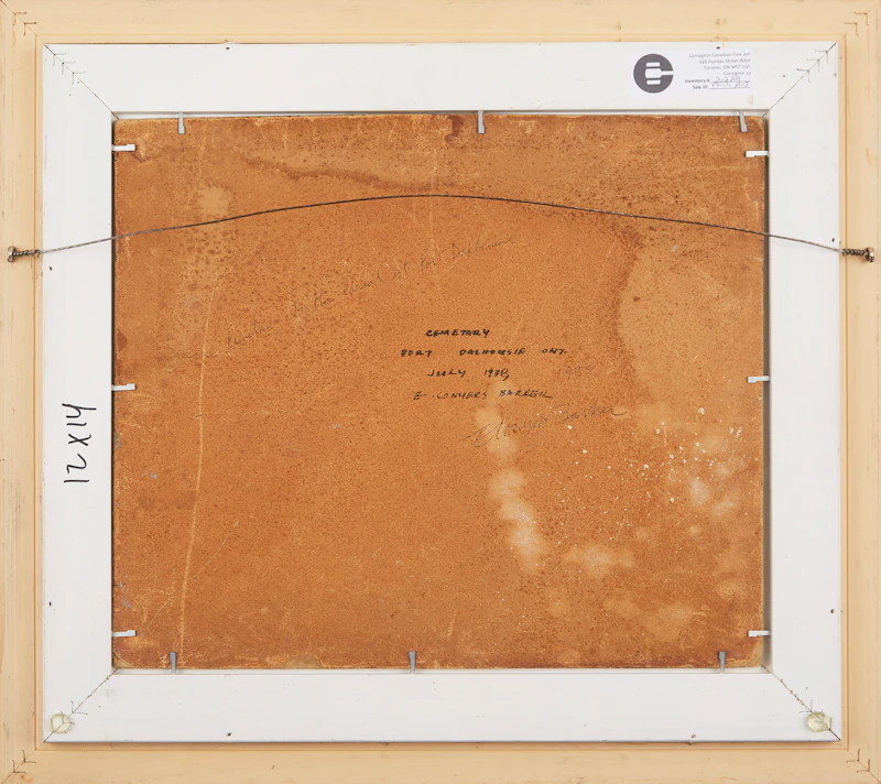 Ernest Conyers Barker, Cemetery, Port Dalhousie, Ont., oil on board, 1939 - view 3
