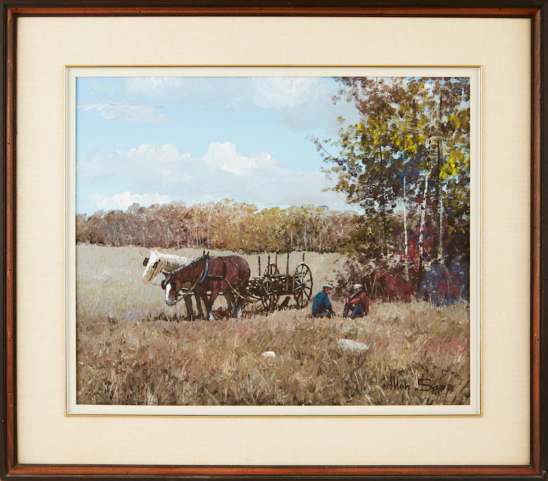 Allen Sapp, Having a Talk, acrylic on canvas - view 2