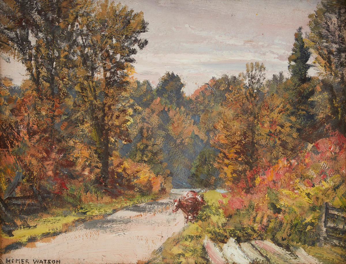Homer Ransford Watson, Rural Woodland Scene, oil on board