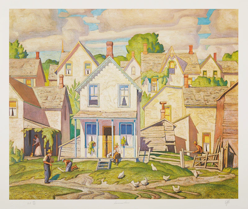 Alfred Joseph Casson, Summer Sun; House at Parry Sound; Summer Storm, three colour serigraphs - view 3