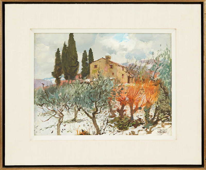 George Franklin Arbuckle, Mugnone Valley, oil on masonite - view 2