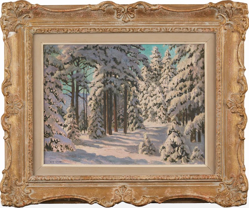 Thomas Albert Stone, Snow Laden Pine, oil on canvas - view 2