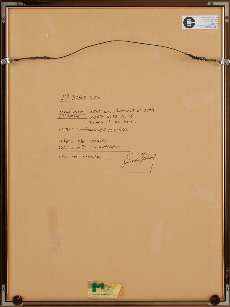 Jean-Paul Jérôme, Châtaignier festival, mixed media on paper, 1982 - view 3