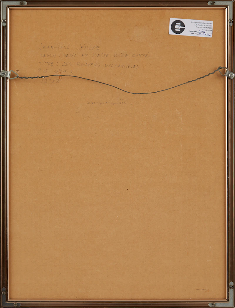Jean-Paul Jérôme, Les rochers volcaniques, sepia and conte drawing - view 3