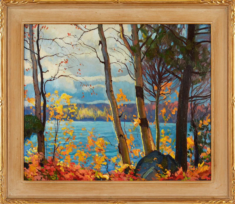 Frederick Stanley Haines, Lakeside Landscape, oil on board - view 2