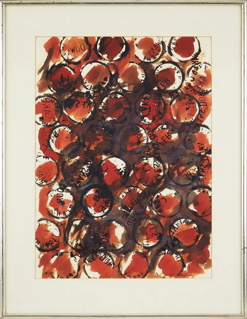 Augustin Filipovic, Abstract Composition, watercolour, 1970 - view 2