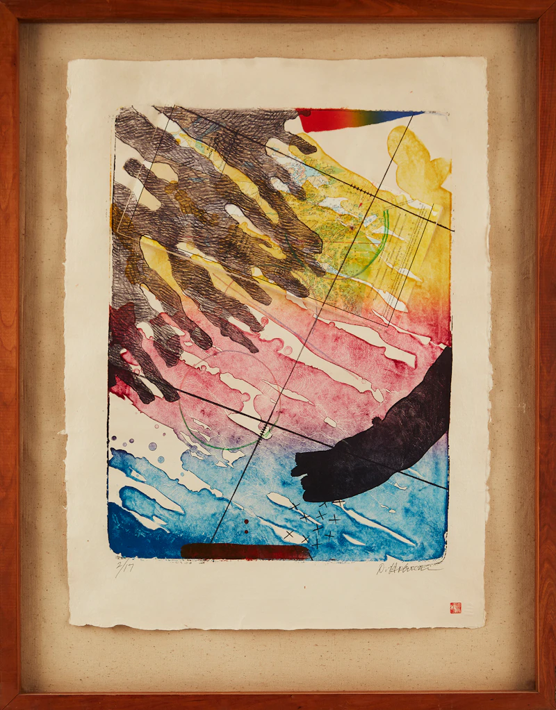 Don Holman, Untitled Composition, lithograph and collage - view 2