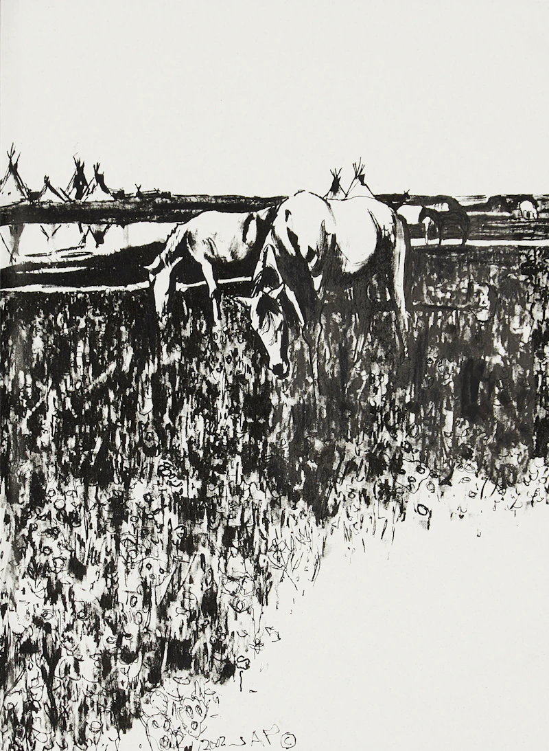 Horses Grazing by Jane Ash Poitras