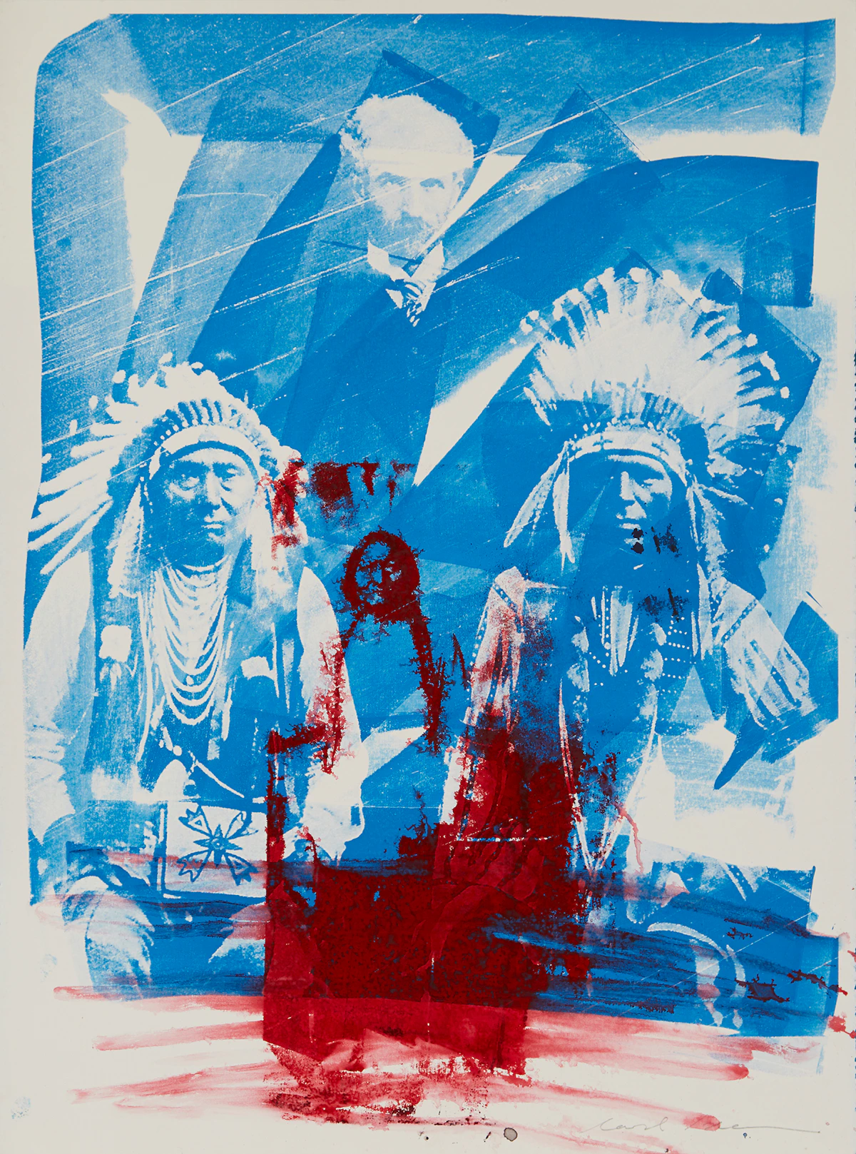 Carl Beam, Untitled, mixed media print on paper
