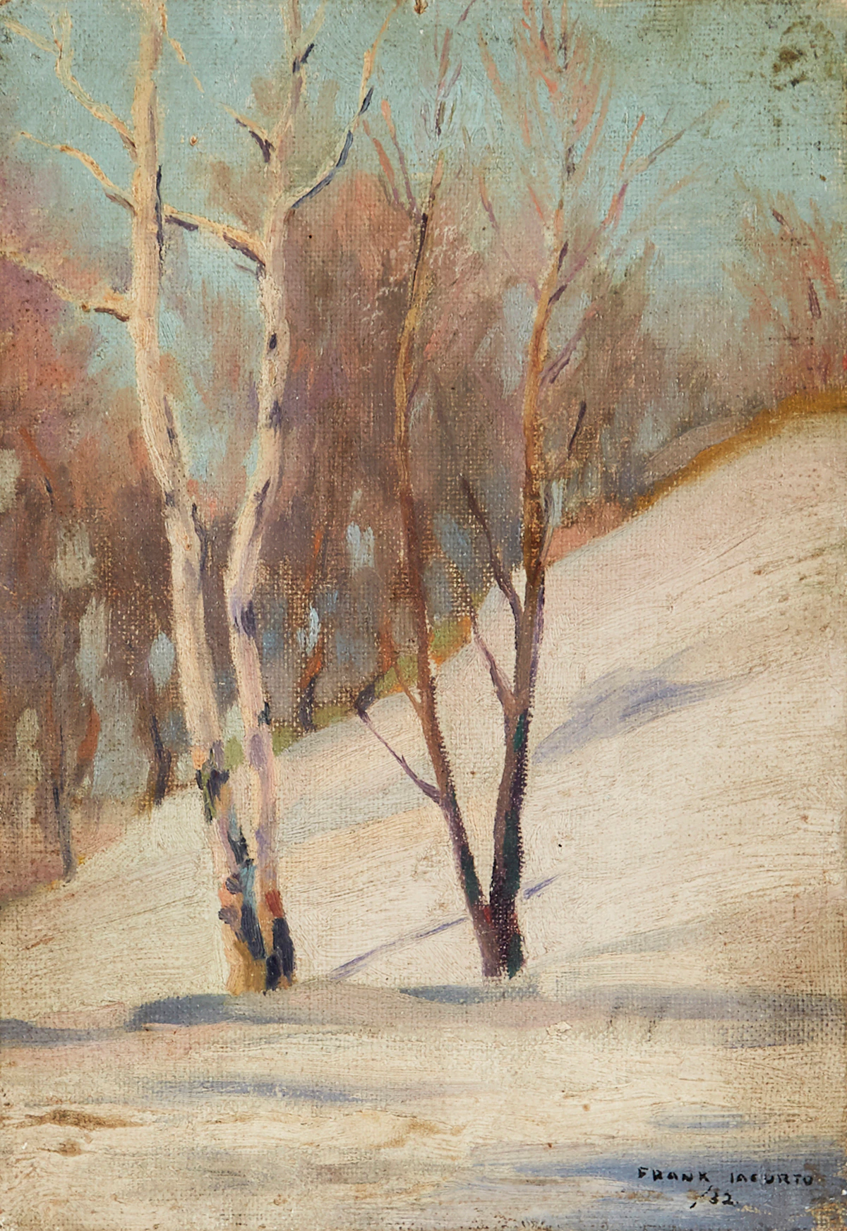 Francesco Iacurto, Winter Trees, oil on canvas, 1932