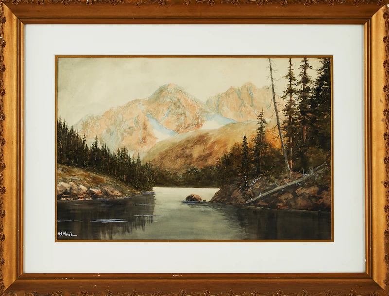 W.T. Wood, Jack Lake, Jasper Park, watercolour - view 2