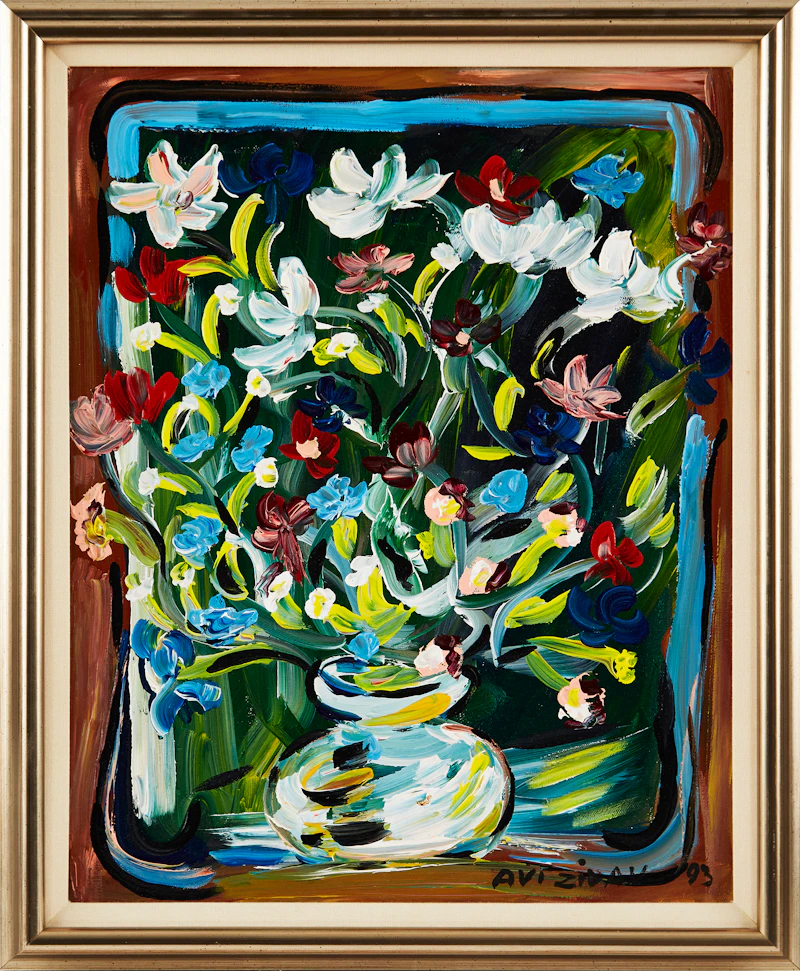 Avi Zivav, Floral Still Life, oil on canvas, 1993 - view 2