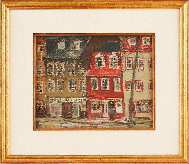 Horace Champagne, St. Paul St., Québec, pastel drawing - view 2