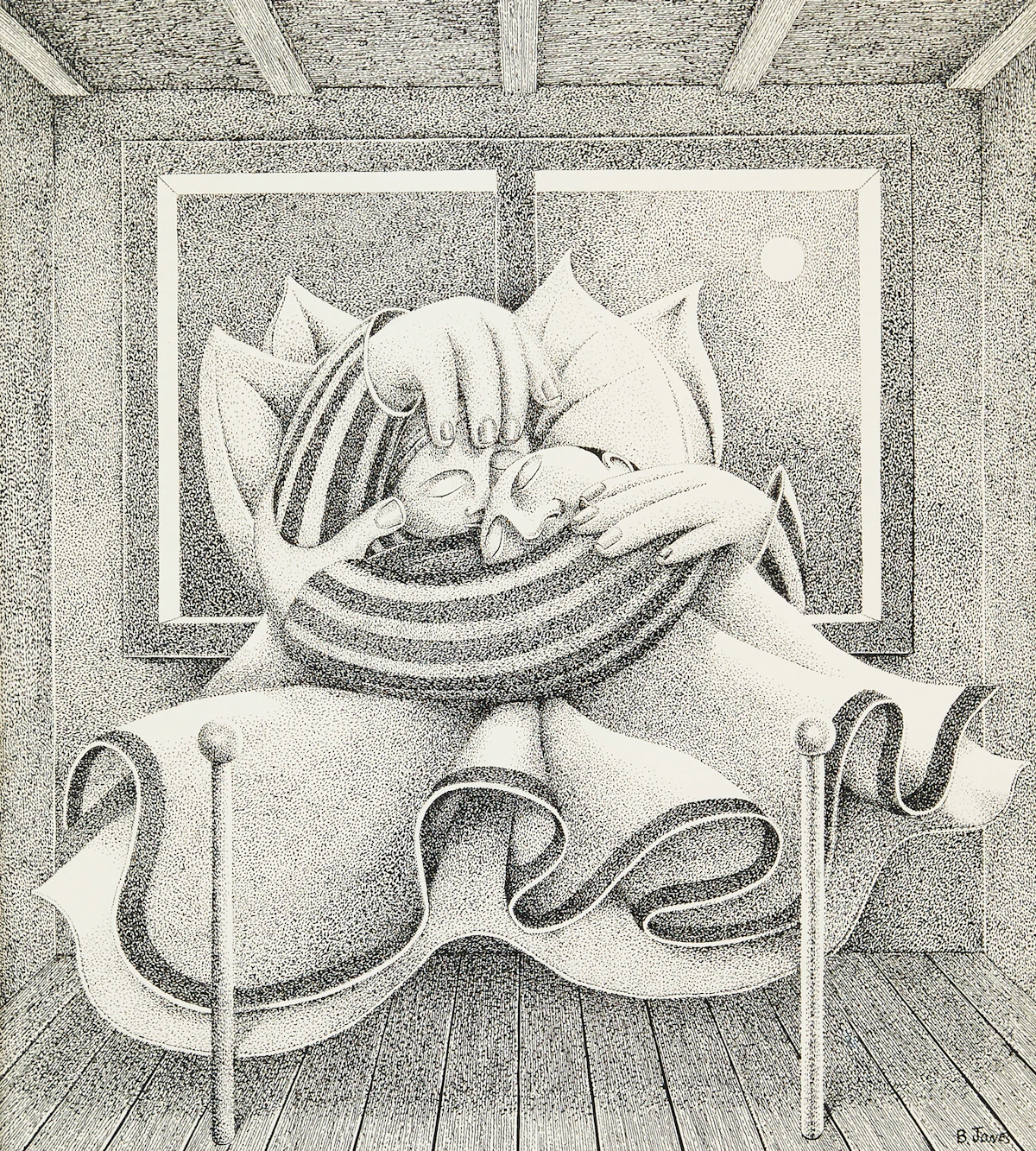 Brian Jones, Winter Sleepers, ink, 1986