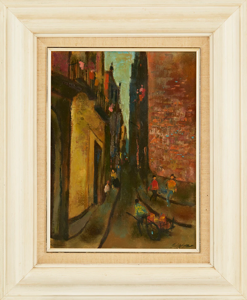 William Arthur Winter, Street Scene, Seville, oil on canvas board - view 2