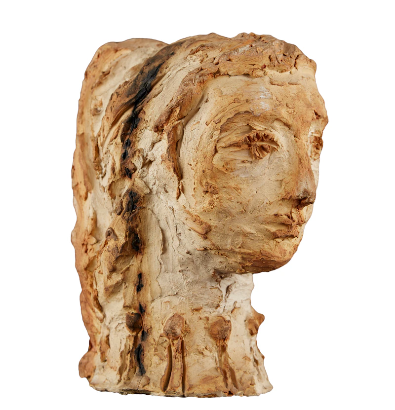 Unknown 20th Century Artist, Head, plaster sculpture - view 3