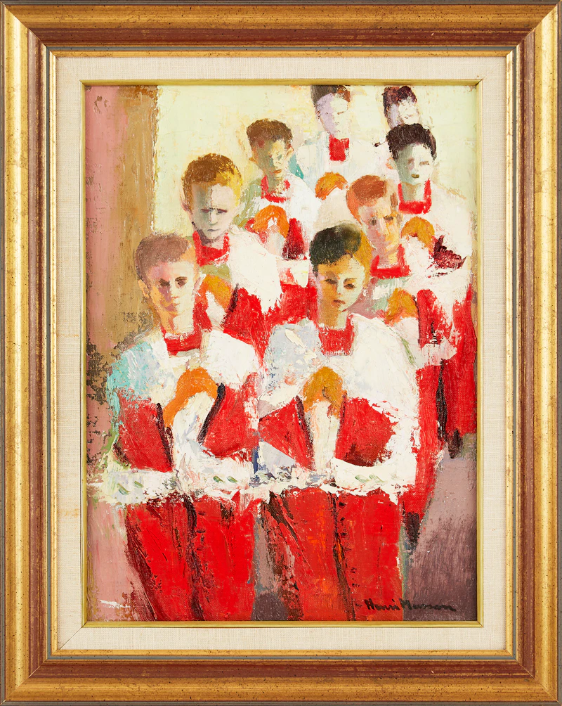 Henri Leopold Masson, Choir Singers, oil on canvas - view 2