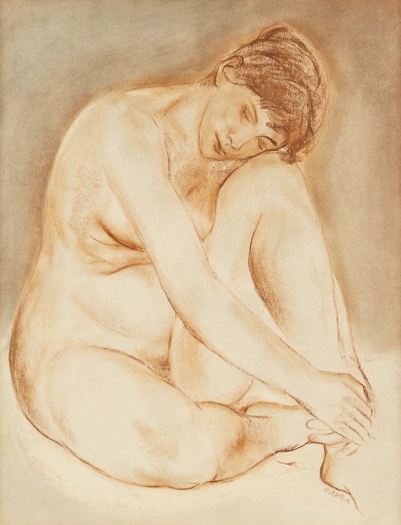 Louis Muhlstock, Nu féminin, conté drawing - view 3