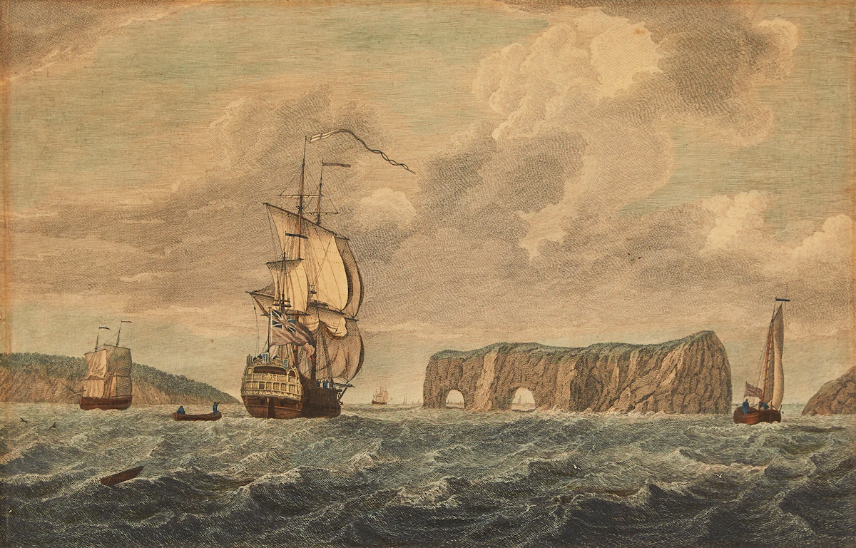 Captain Hervey Smith and Pierre-Charles Canot, A View of the Pierced Island, etching, 1760
