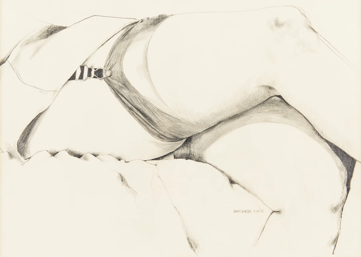 Dennis Eugene Norman Burton, Thigh Highs, pencil drawing, 1965