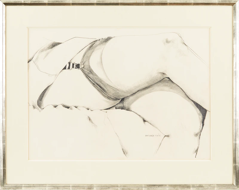 Dennis Eugene Norman Burton, Thigh Highs, pencil drawing, 1965 - view 2