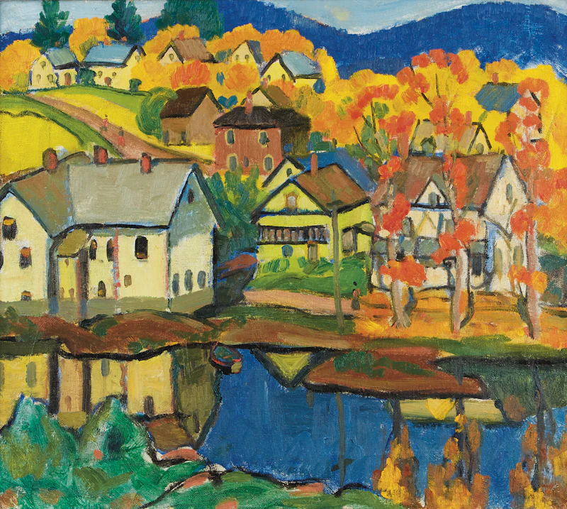 Village in Autumn by Randolph Stanley Hewton