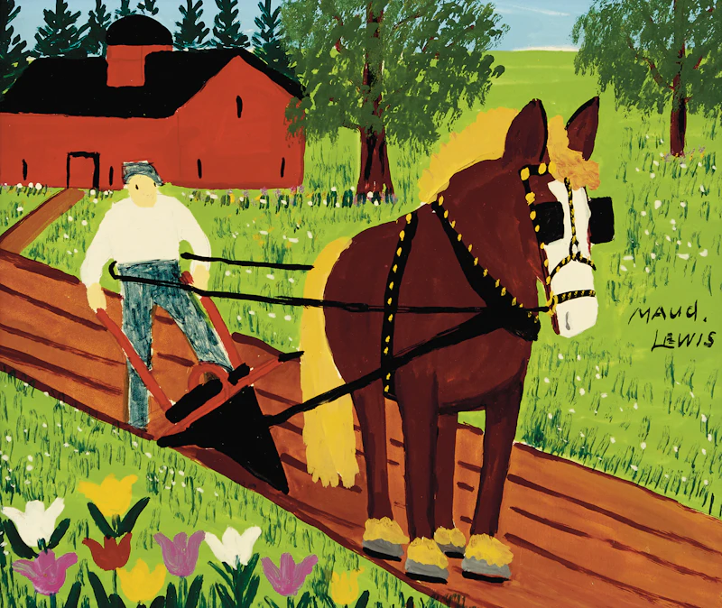 Maud Lewis, Horse and Farmer Ploughing