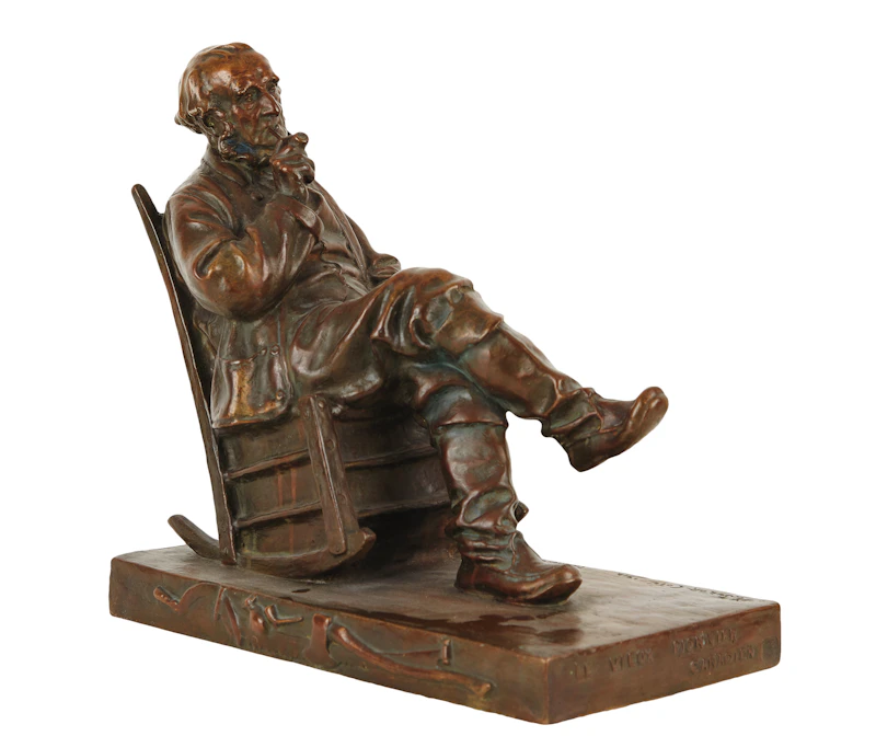 Marc-Aurèle de Foy Suzor-Coté, Le vieux pionnier canadien, bronze sculpture, 1914 - view 2