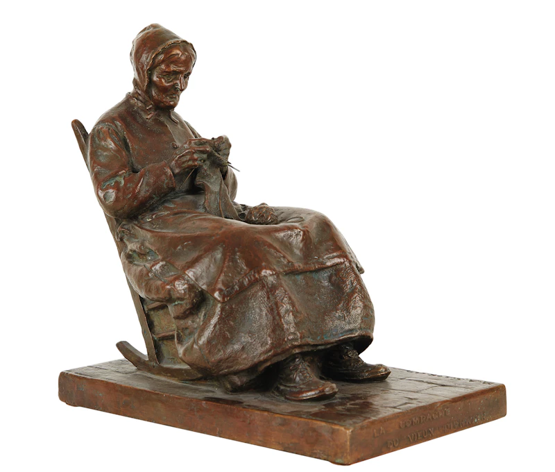 Marc-Aurèle de Foy Suzor-Coté, La compagne du vieux pionnier, bronze sculpture - view 2