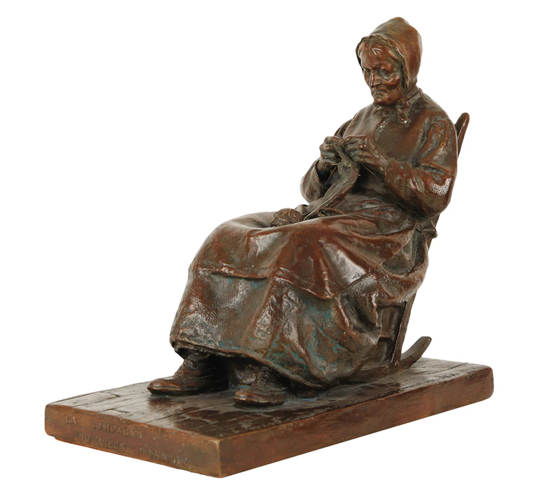 Marc-Aurèle de Foy Suzor-Coté, La compagne du vieux pionnier, bronze sculpture - view 3
