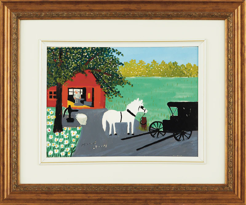 Maud Lewis, The Blacksmith Shop, mixed media on board, circa 1969 - view 2