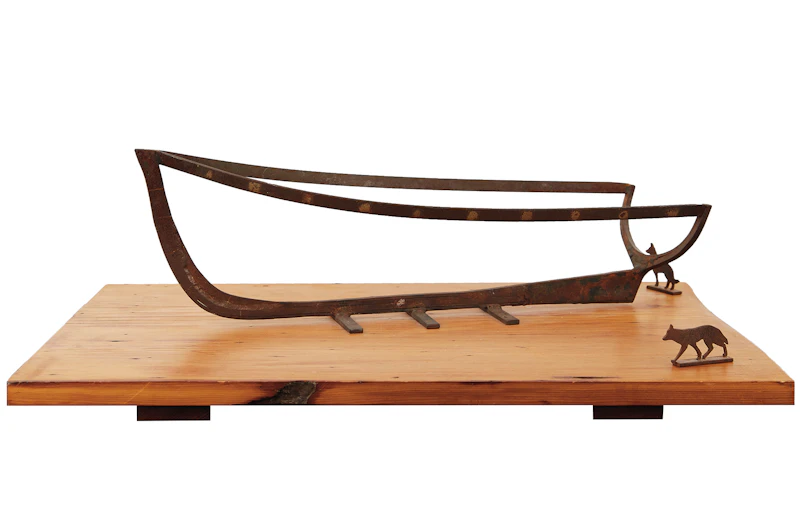 John McEwen, Maquette for Boat Sight, steel and wood sculpture, circa 1983 - view 1