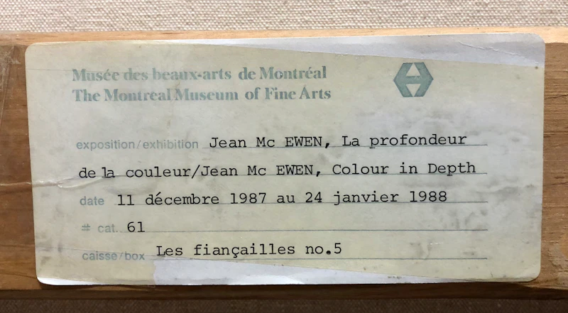 Jean Albert McEwen, Les fiançailles no. 5, oil on canvas, 1976 - view 6